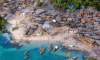 تصویر روستای ساحلی زیبایی در آفریقا